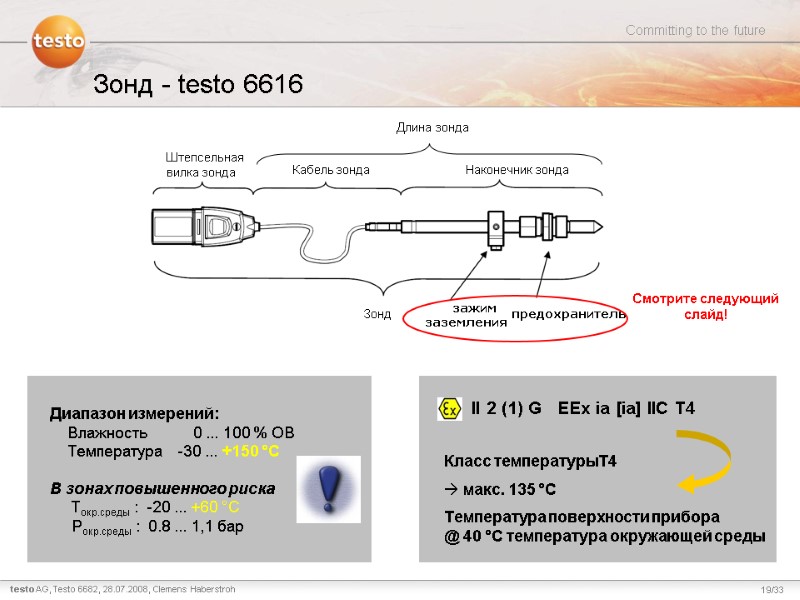 Зонд - testo 6616 Диапазон измерений:     Влажность   